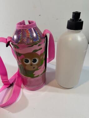Vintage Justice travel water bottle camouflage monkey 2010s